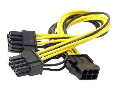 PCI-E 6 pin femelle  vers 2x8 pin mal