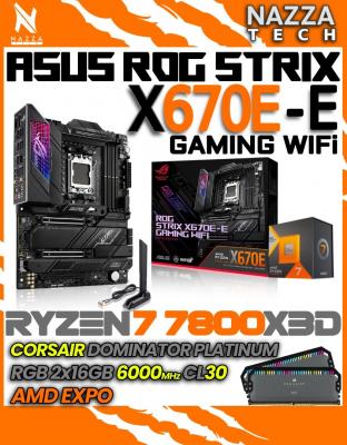 KIT Ryzen 7 7800X3D + ASUS ROG STRIX X670E-E + RAM 32GB (6000Mhz Cl30)