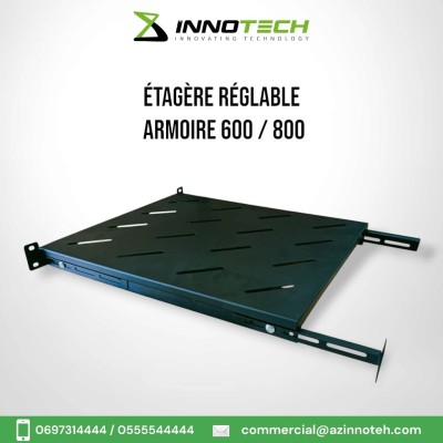 ETAGERE 800MM 19" AVEC PIED REGLABLE D'ARMOIRE DE BRASSAGE RESAU 