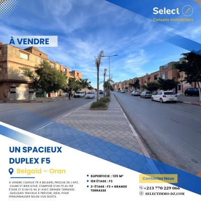 Vente Appartement Duplex F5 Oran Bir el djir