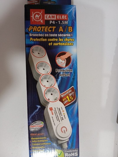 MULTIPRISE AVEC PROTECTION 1.5M 04 Prises CAMELEC 
