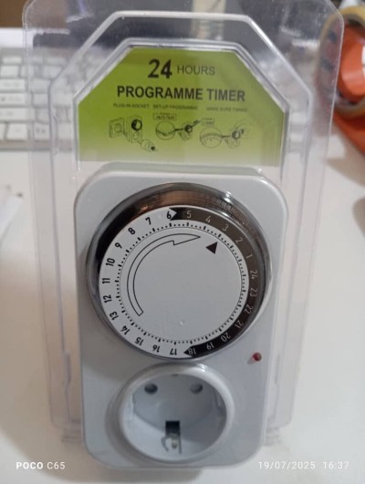 Prise-Minuterie Programmable - 24 Heures - Blanc