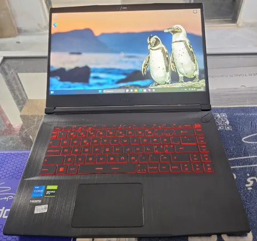 Laptop Gamer MSI GF63 Thin 11SC I5 11400H 2.70Ghz Ram 8 Go stockage 1 To-carte Graphique Nvidia GEFORCE RTX 1650 with max Q design windows 11 25H2 etat 8/10 Garantie 3 Mois