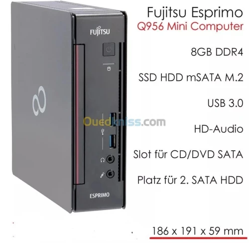 MINI PC Fujitsu Esprimo Q556 Core i3 7e generation 3,2 GHz - SSD 256 Go RAM 4 Go