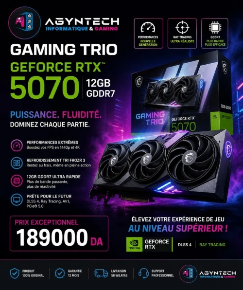 MSI GAMING TRIO GeForce RTX 5070 12GB GDDR7 BLACK