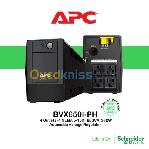 Onduleur APC 650VA 375 WATTS 06 PRISES