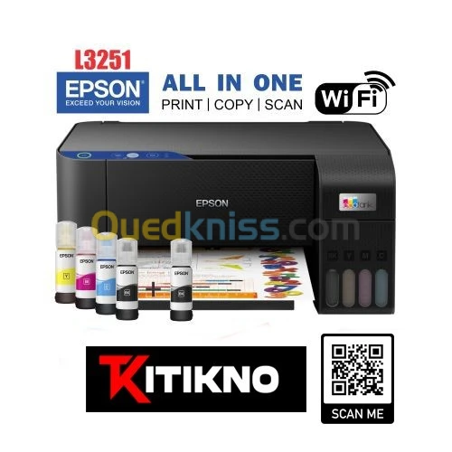 IMPRIMANTE MULTIFONCTIONS EPSON ECOTANK L3251 WIFI A RESERVOIR 3251