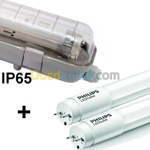 DIFFUSEUR LED /NEON 2X36W BALLAST ELECTRONIQUE  IP65.