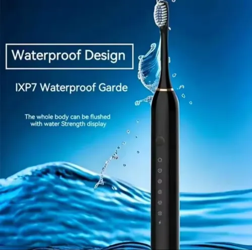Brosse à dents électrique sonique pour adultes, étanche IPX7, tête de brosse DuPont, Rechargeable par USB, nettoyage à haute fréquence, 6 Modes de nettoyage
