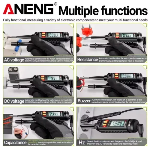 ANENG - stylo multimètre numérique A3010, type 4000 points, détection rétro-éclairé, intelligent, sans contact, tension AC 600V, outils de test NCV