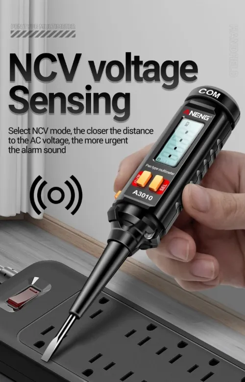 ANENG - stylo multimètre numérique A3010, type 4000 points, détection rétro-éclairé, intelligent, sans contact, tension AC 600V, outils de test NCV