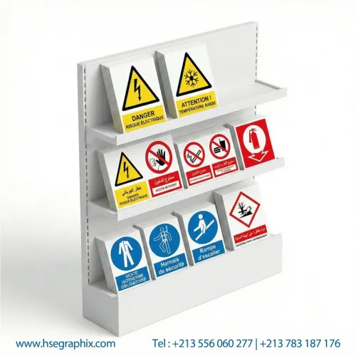 Autocollant & Panneau Signalisation Sécurité (Extincteur, Sortie, Danger, HSE,EPI) -Prix Gros/Détail