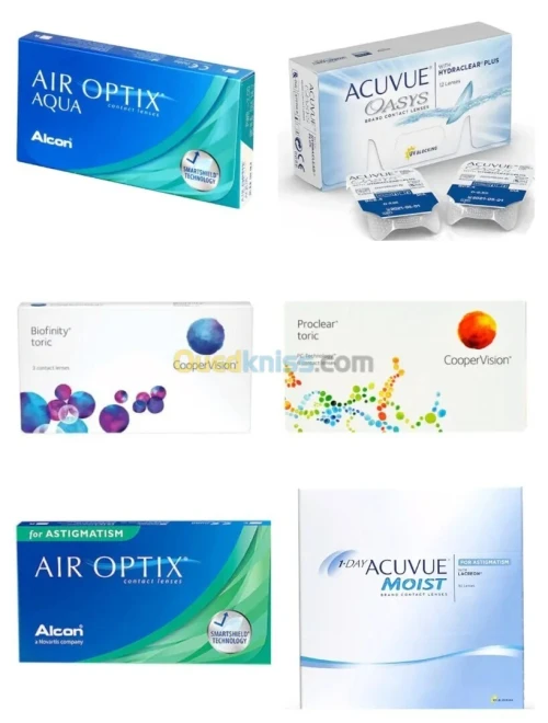 Lentille de Contact Acuvue Oasys Acuvue Moist Air Optix Aqua Biofinity même pour Astigmatisme