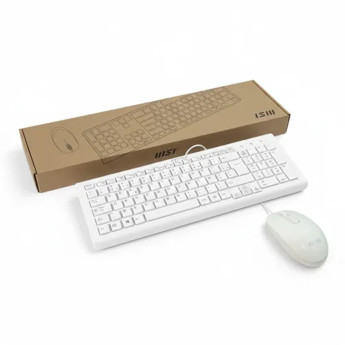 MSI COMBO CLAVIER + SOURIS FILAIRE - SK-9626 -MW - AZERTY - USB-A - 100% AVEC PAVÉ NUMÉRIQUE BLANC