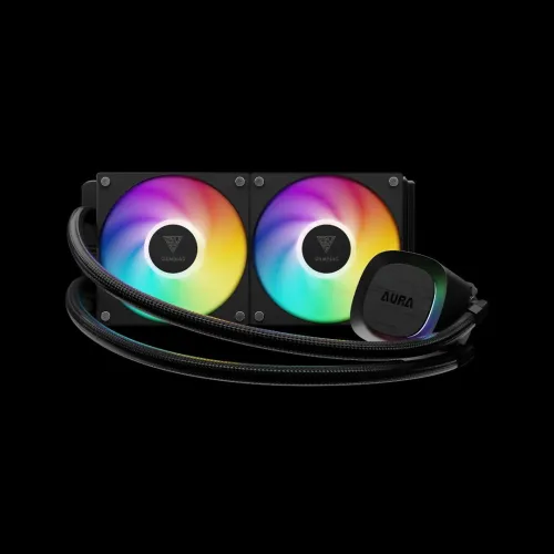 WATER COOLING GAMDIAS AURA GL240 V2  240MM -2 X FANS ARGB BLACK