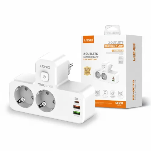 MULTIPRISE SIYOTEAM SE2337 2 SORTIE +2 USB + TYPE C LED NIGHT (ORIGINAL)