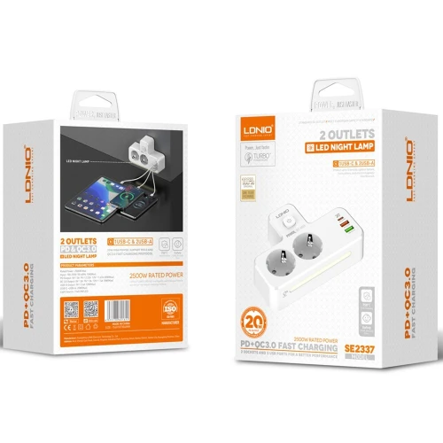 MULTIPRISE SIYOTEAM SE2337 2 SORTIE +2 USB + TYPE C LED NIGHT (ORIGINAL)