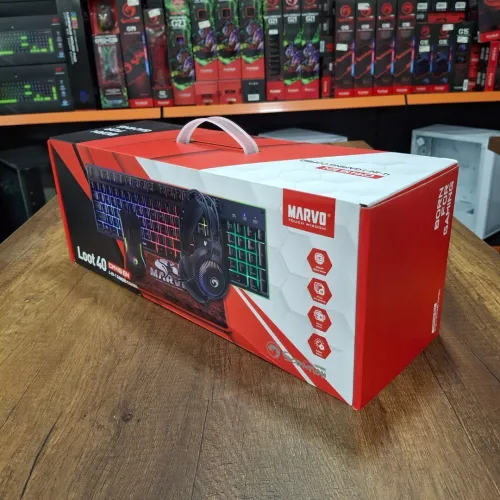 4 IN 1 Clavier+Souris+Casque+Tapis-Souris MARVO SCORPION CM370 