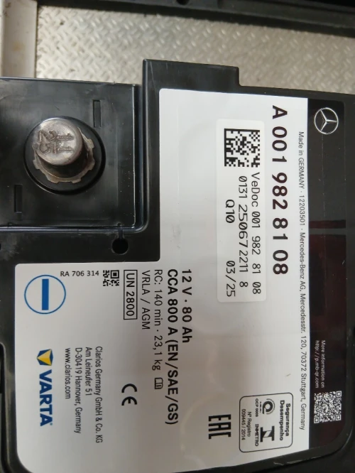 Batterie VRLA AGM Mercedes-Benz 