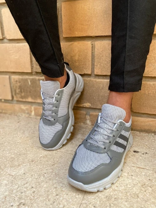 Chaussure confortable semelle 2 couleurs Gris-Bleu Nuit 
