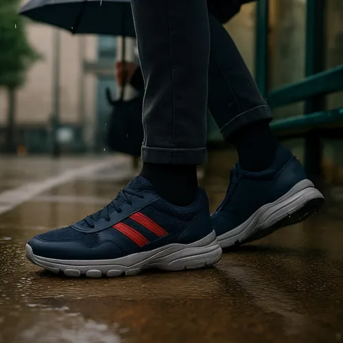 Chaussure confortable semelle 2 couleurs Gris-Bleu Nuit 