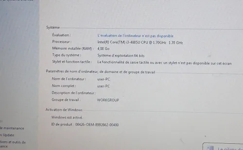 Laptop dell inspiron 3000 4éme génération