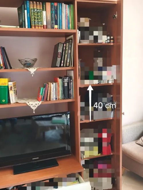 Meuble TV bibliothèque salon 225x55 cm