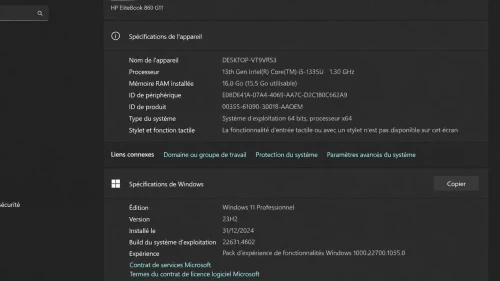 HP EliteBook 860 G10 i5 13th Gen / 16GB RAM / SSD NVMe / État Neuf / Chargeur 100W USB-C