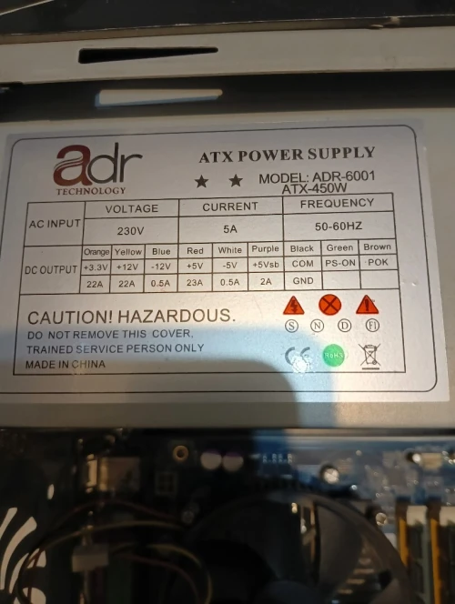 ADR-6001 ATX-450W power supply (alimentation électrique)