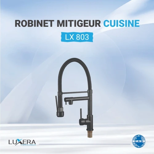 ROBINET MITIGEUR DE CUISINE A BEC RETRACTABLE