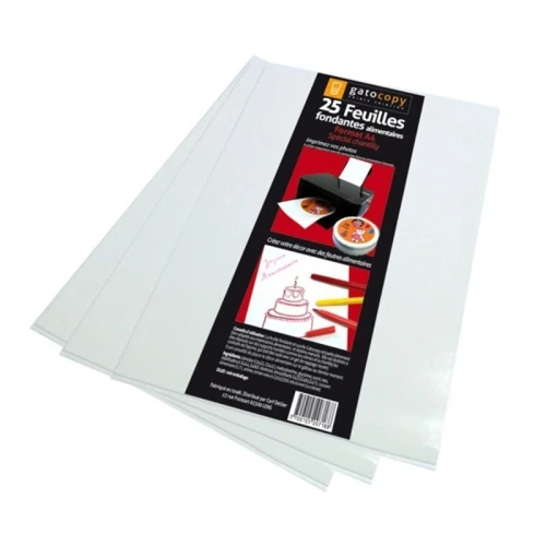 Feuilles de sucre fondante A4