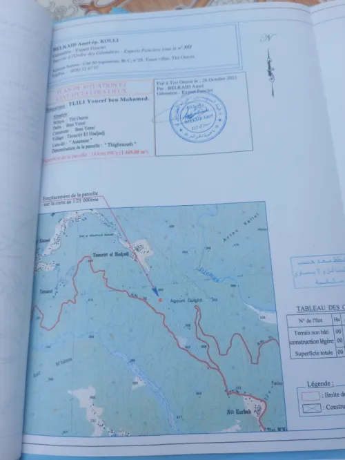 Vente Terrain Tizi Ouzou Beni yenni