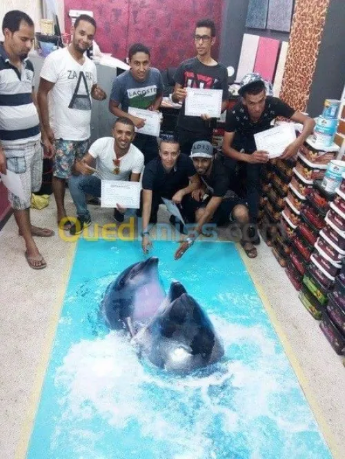 دهن الارضيات والاسقف والجدران ثلاثية ا