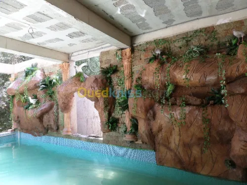 construction cascade et piscine 
