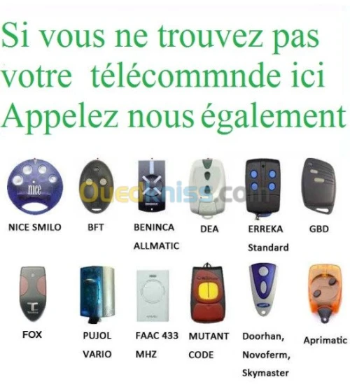 vente télécommande porte de garage