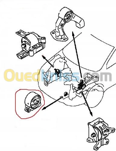 SUPPORT MOTEUR 4007 4008 C CROSSER   JEEP COMPASS PATRIOT DODGE CALIBER