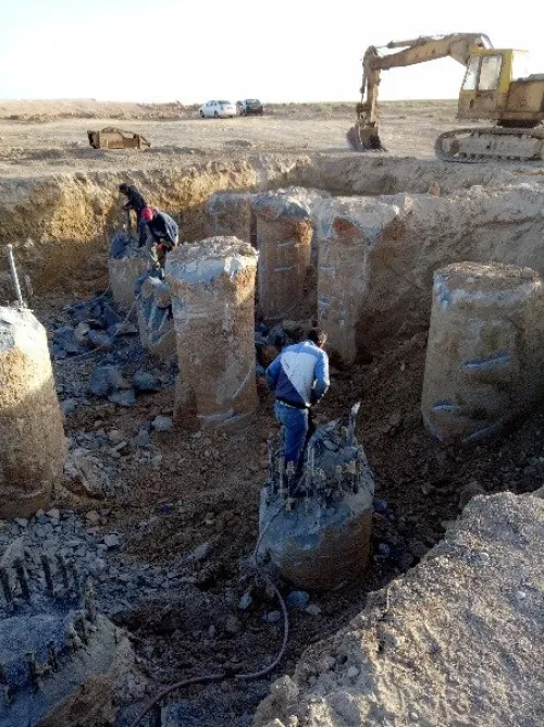 recepage des pieux de fondation 