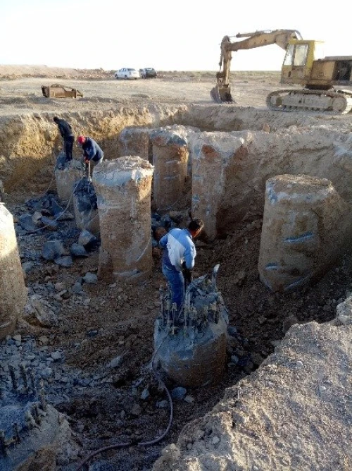 recepage des pieux de fondation 