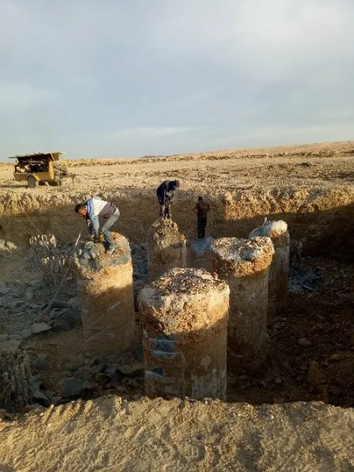 recepage des pieux de fondation 