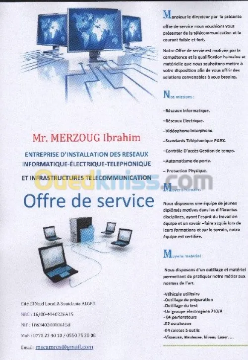 ENTREPRISE D’INSTALLATION DES RESEAUX 