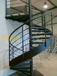 d'escalier en bois escargot en fer 