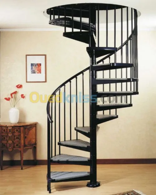 d'escalier en bois escargot en fer 
