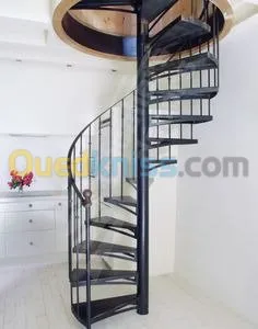 d'escalier en bois escargot en fer 