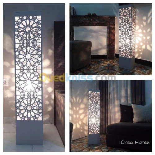 Découpe claustra, luminaires, miroirs 
