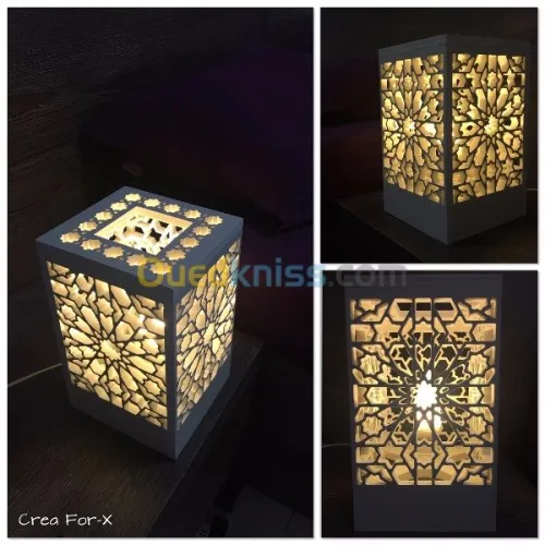 Découpe claustra, luminaires, miroirs 
