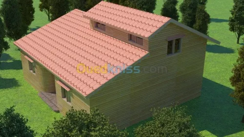 FABRICATION DE CHALETS EN BOIS ROUGE