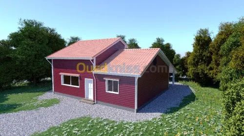 FABRICATION DE CHALETS EN BOIS ROUGE