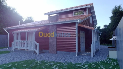 FABRICATION DE CHALETS EN BOIS ROUGE