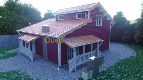 FABRICATION DE CHALETS EN BOIS ROUGE