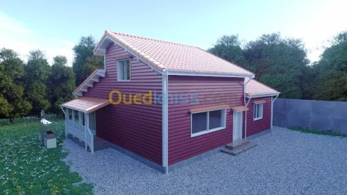 FABRICATION DE CHALETS EN BOIS ROUGE